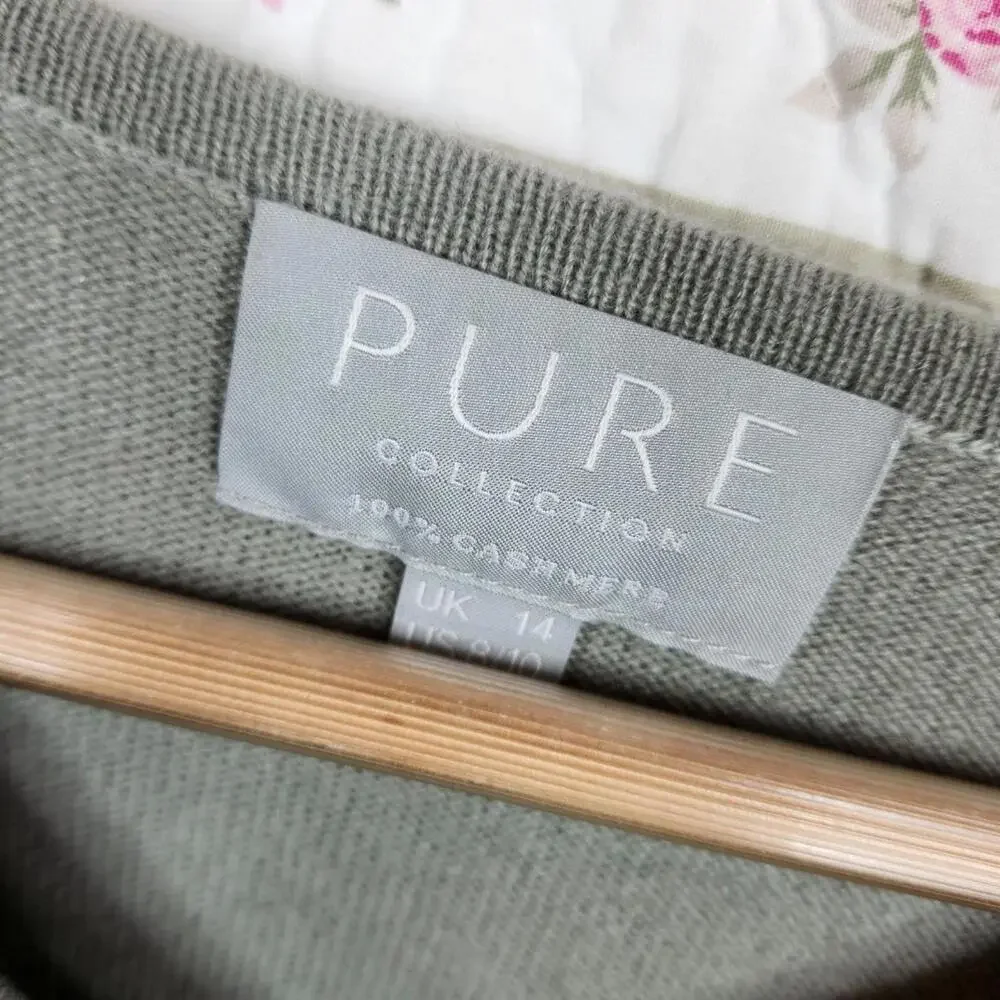 Pure Collection Women's 100% Cashmere V-Neck Sweater UK 14 - Picture 2 of 5